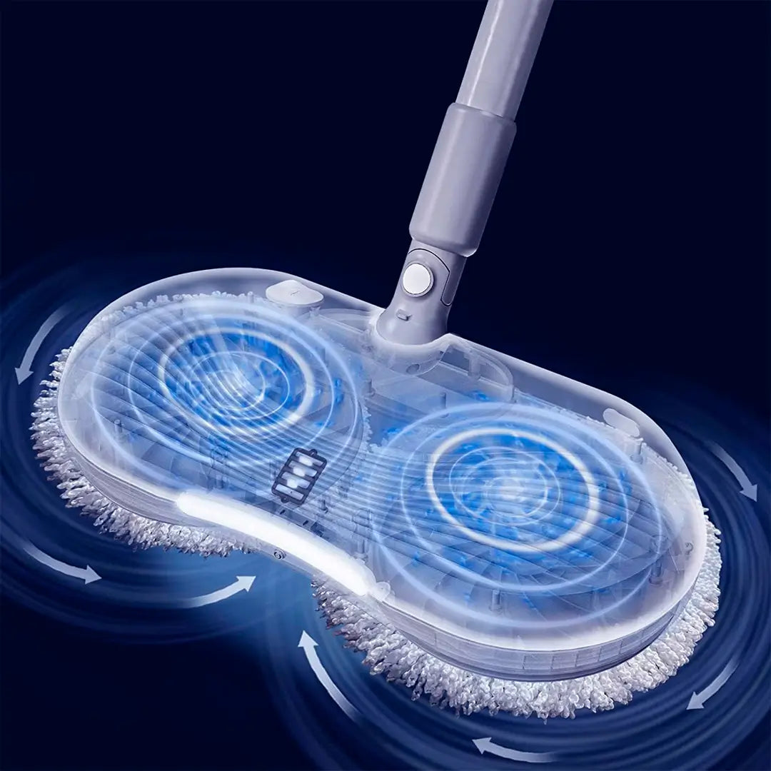 Mop Elétrico + BRINDES: Módulos de Limpeza e Tanque Suporte (QUEIMA DE ESTOQUE)