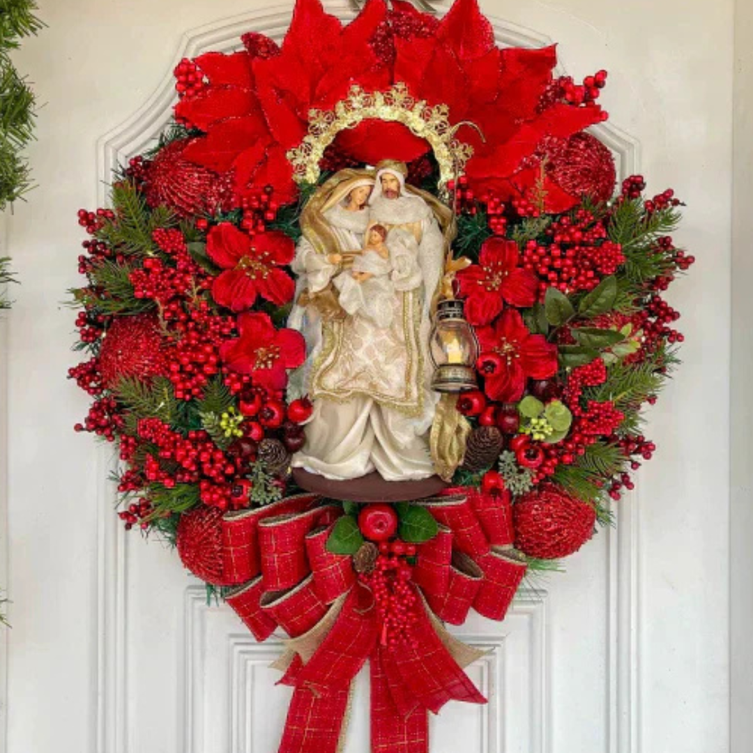 Guirlanda da Sagrada Família com LED – 65cm Vermelho