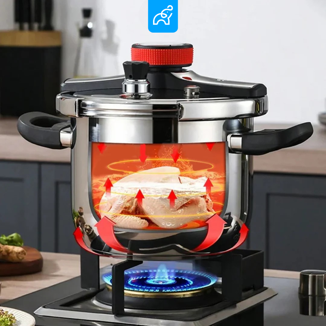 Panela de Pressão TurboChef Aço Inoxidável - Á Prova de Explosões + Brinde: Kit Utensílios.