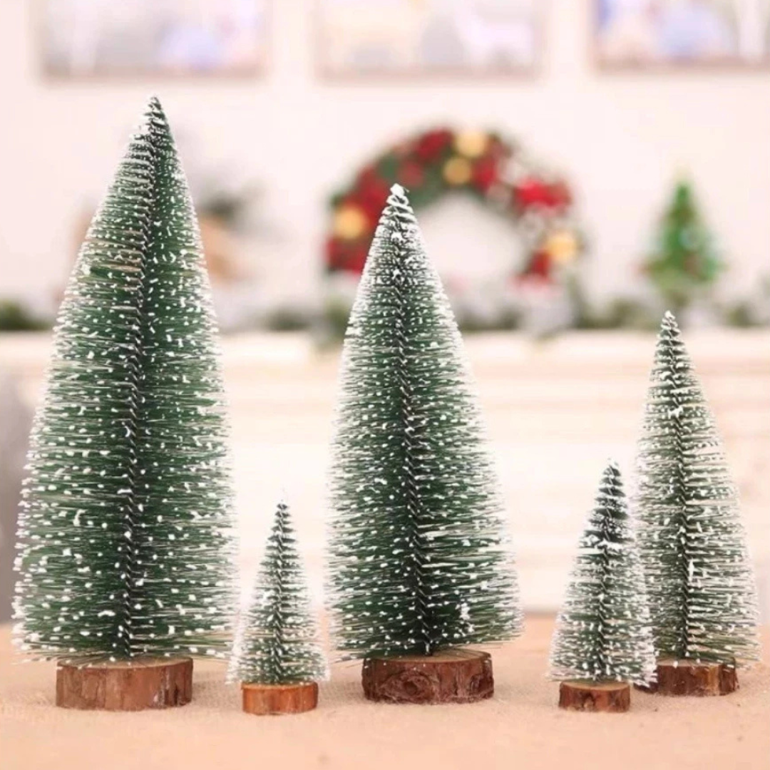 Mini Pinheiros de Natal com luz LED