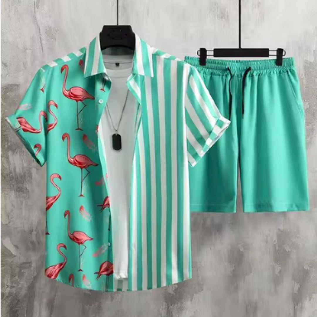 Kit Praia Bonanza Camisa + Bermuda Masculina