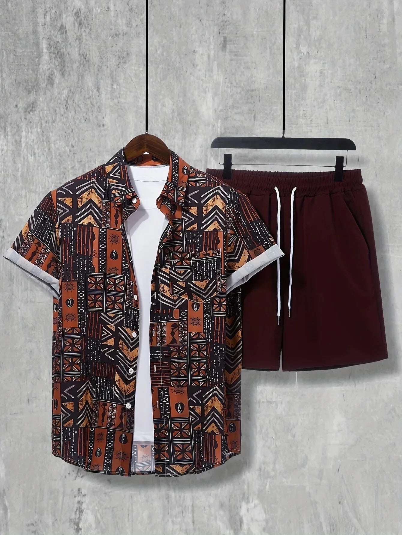 Kit Praia Bonanza Camisa + Bermuda Masculina