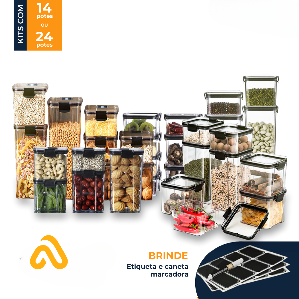 EcoLock™ - Kit Potes Herméticos de Vidro + (Brindes Exclusivos)