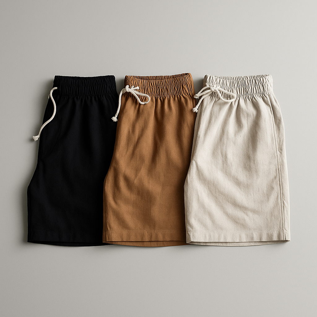 Kit 3 Bermudas em Linho Premium Shorts linho Dia dos Pais