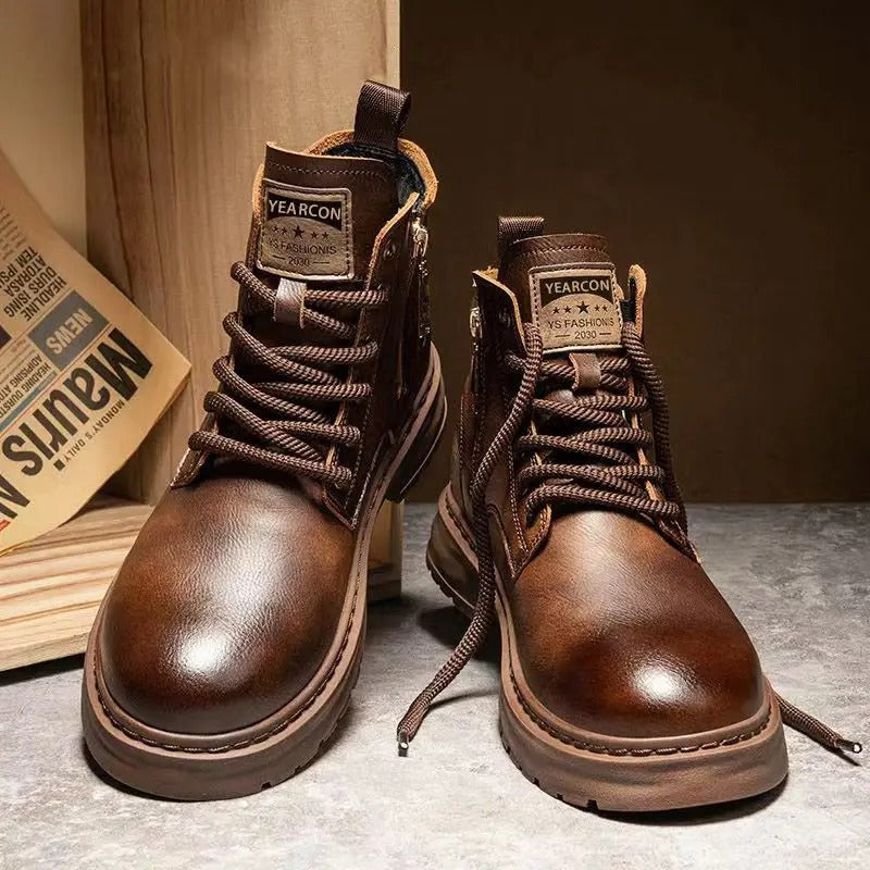 Bota Vintage West Masculina de Couro Genuíno + Brindes