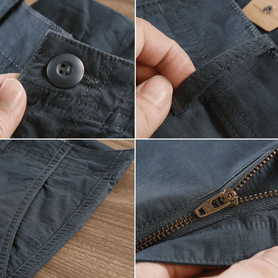 Calça Reta Masculina em Sarja - Kit 4 Unidades