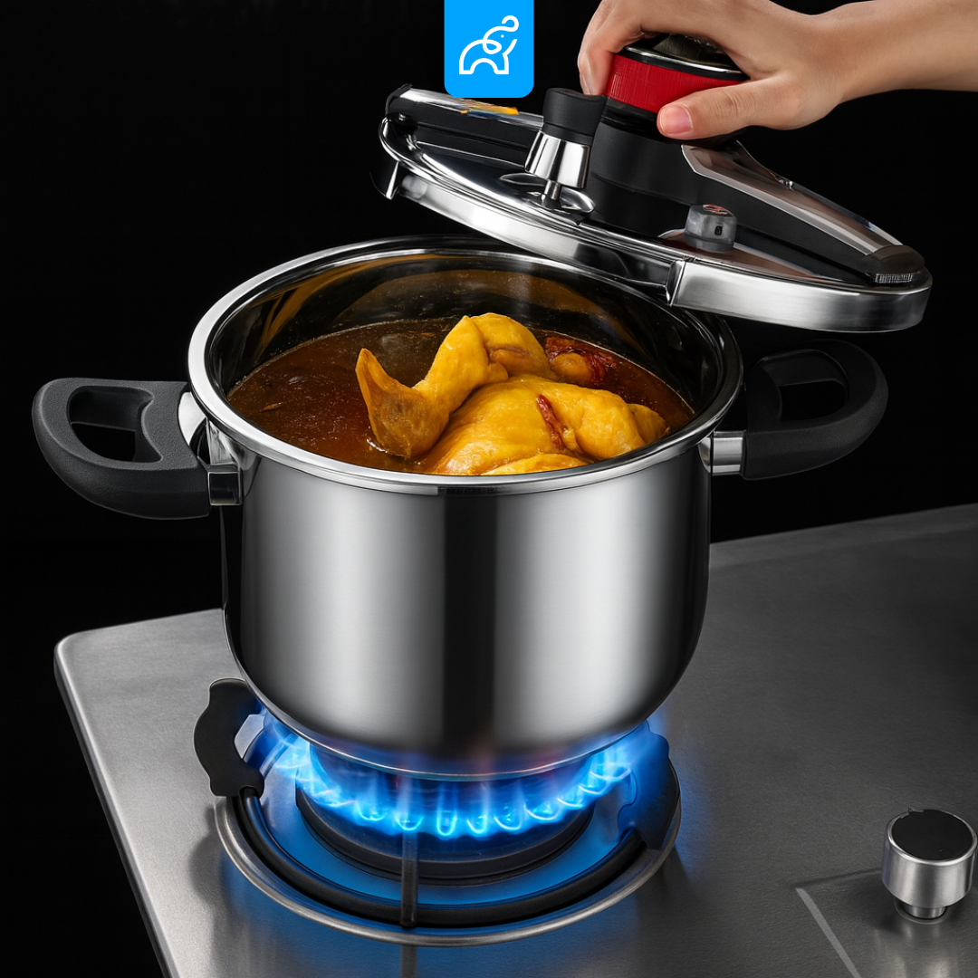 Panela de Pressão TurboChef Aço Inoxidável - Á Prova de Explosões + Brinde: Kit Utensílios