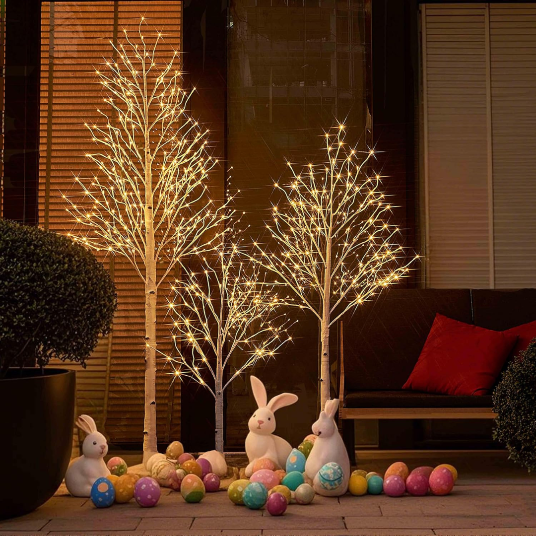 Árvore de Natal LED com Ramos de Bétula Brancos Luminosos