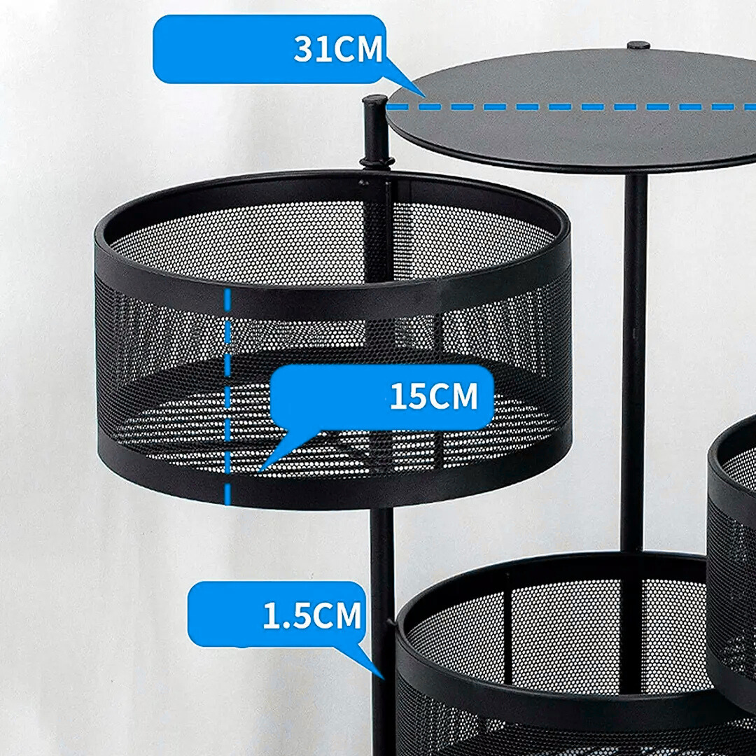 Fruteira Articulada de Aço Inox Rotativa + BRINDE: Kit de Utensílios de Cozinha