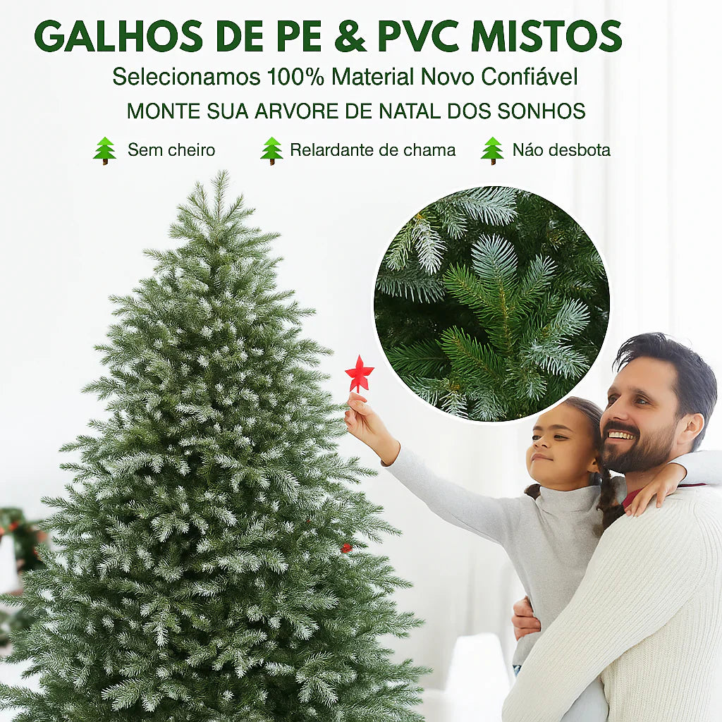 Árvore de Natal com Controle Remoto + Bônus 132 Enfeites