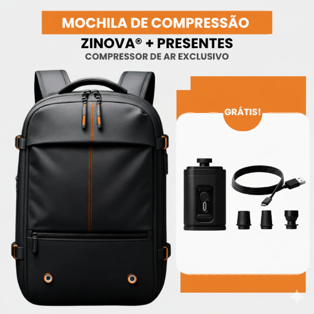 Mochila Impermeável de Compressão a Vácuo + BRINDE EXCLUSIVO (QUEIMA DE ESTOQUE)