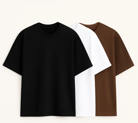 Kit 3 Camiseta Oversized Streetwear Lisa Básica Gola Alta 100% Algodão