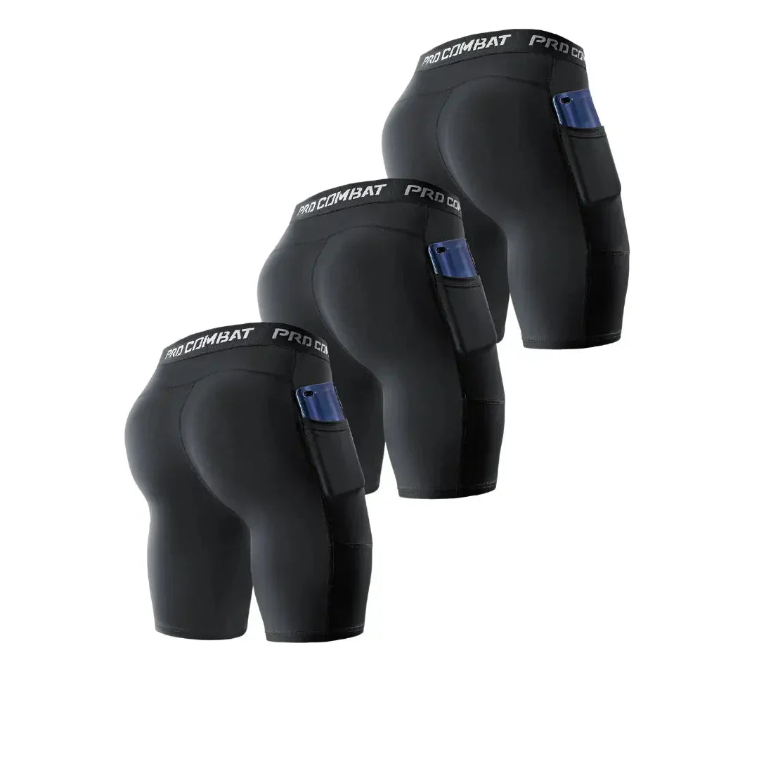 KIT 3 Bermudas de Compressão para Treino – Segunda Pele ProCombat